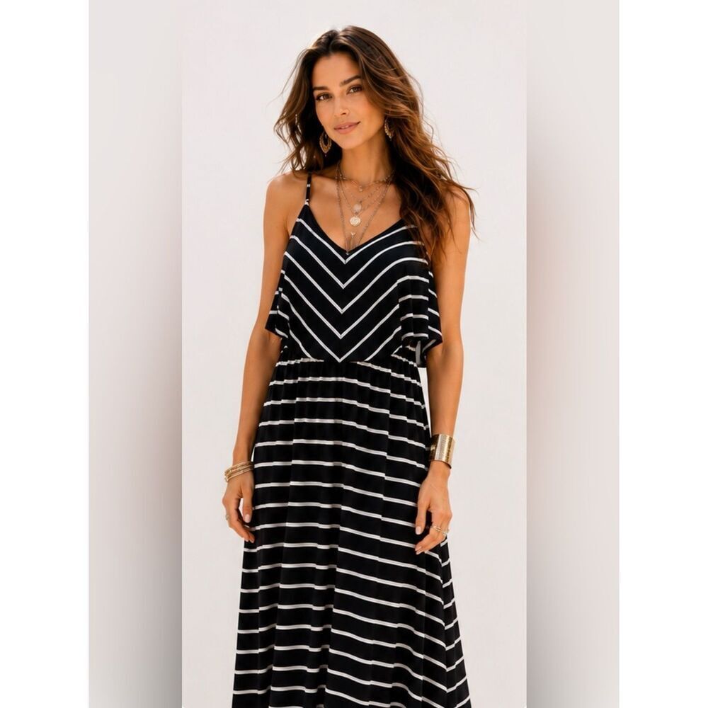 R2D Striped Maxi Dress